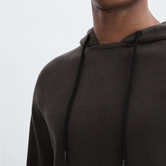 Paige Drawstring Dark Gray Knitted Hoodie in Large - Picture 4 of 8